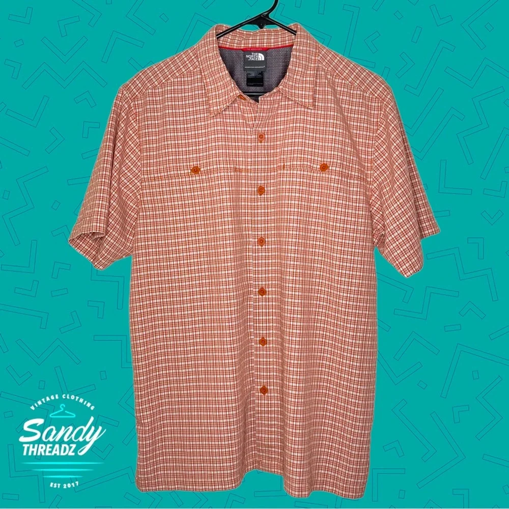 The North Face short sleeve button up shirt plaid Hawaiian - Picture 3 of 8